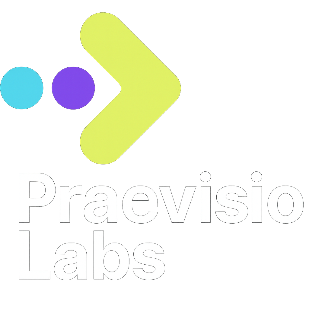 A small arrow icon above text that reads Praeviso Labs